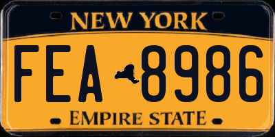 NY license plate FEA8986