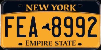 NY license plate FEA8992