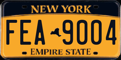 NY license plate FEA9004