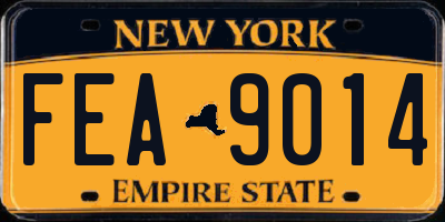 NY license plate FEA9014