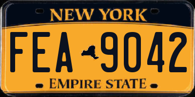 NY license plate FEA9042