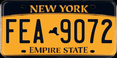 NY license plate FEA9072
