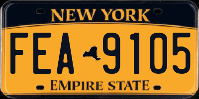 NY license plate FEA9105