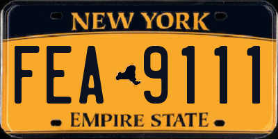 NY license plate FEA9111