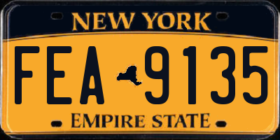 NY license plate FEA9135