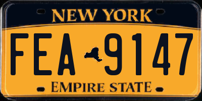 NY license plate FEA9147