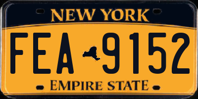 NY license plate FEA9152