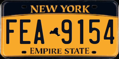 NY license plate FEA9154