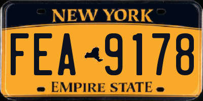 NY license plate FEA9178