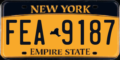 NY license plate FEA9187