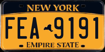 NY license plate FEA9191