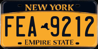NY license plate FEA9212