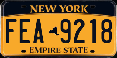 NY license plate FEA9218