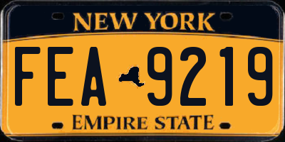 NY license plate FEA9219