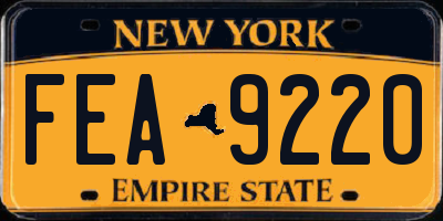 NY license plate FEA9220