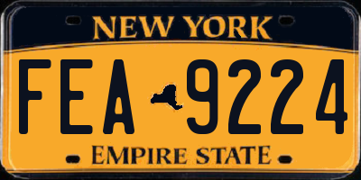 NY license plate FEA9224