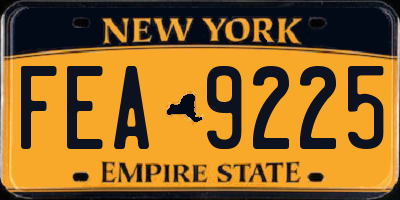NY license plate FEA9225