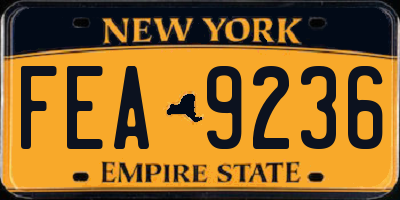 NY license plate FEA9236