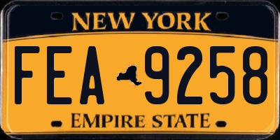 NY license plate FEA9258