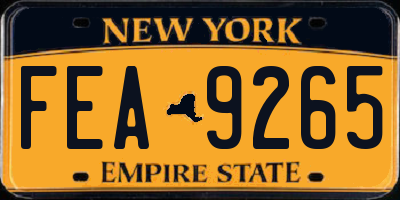 NY license plate FEA9265