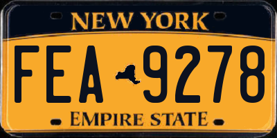 NY license plate FEA9278