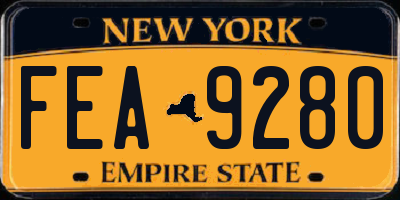 NY license plate FEA9280