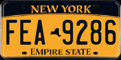 NY license plate FEA9286