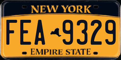 NY license plate FEA9329