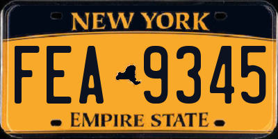 NY license plate FEA9345