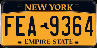 NY license plate FEA9364