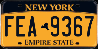 NY license plate FEA9367