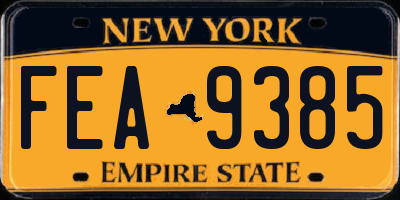 NY license plate FEA9385