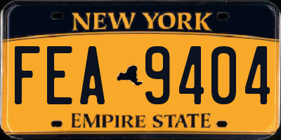 NY license plate FEA9404