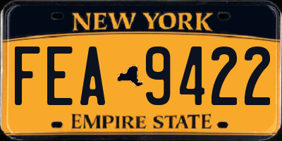 NY license plate FEA9422