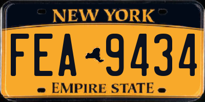 NY license plate FEA9434