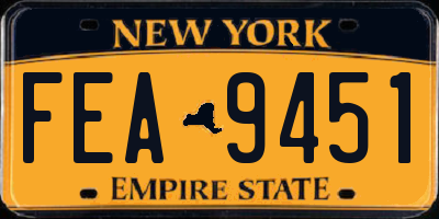 NY license plate FEA9451