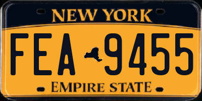 NY license plate FEA9455