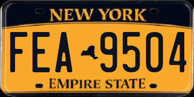 NY license plate FEA9504