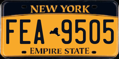 NY license plate FEA9505