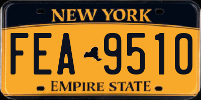 NY license plate FEA9510