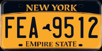 NY license plate FEA9512