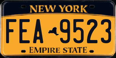 NY license plate FEA9523