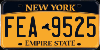 NY license plate FEA9525