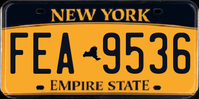 NY license plate FEA9536