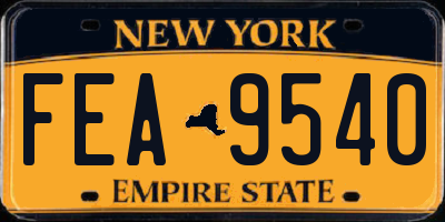 NY license plate FEA9540