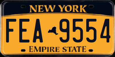 NY license plate FEA9554