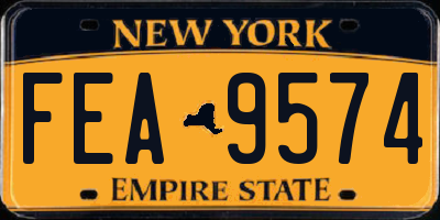 NY license plate FEA9574