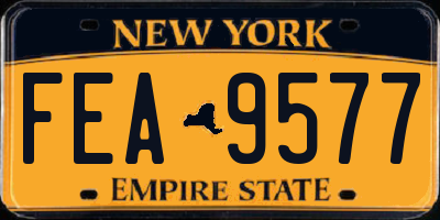 NY license plate FEA9577