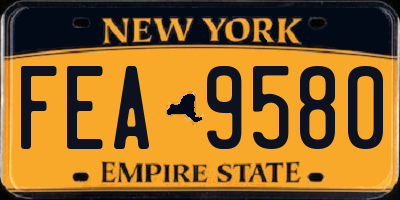 NY license plate FEA9580
