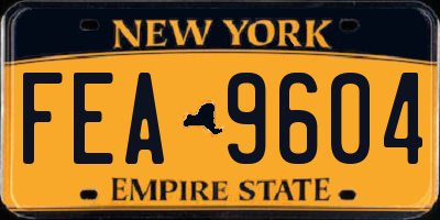 NY license plate FEA9604